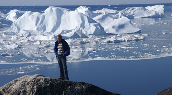 Bjorn in front of an ice flow