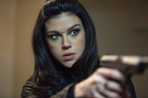 Adrianne Palicki plays Perkins one of Wick's evil adversaries