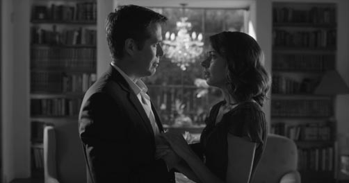Benedick (Alexis Denisof) and Beatrice (Amy Acker) are drawn together by trickery