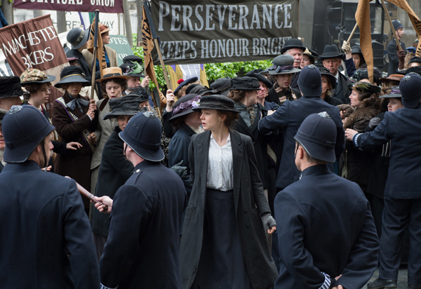 Maud (Carey Mulligan) gets caught up in a rally in Suffragette