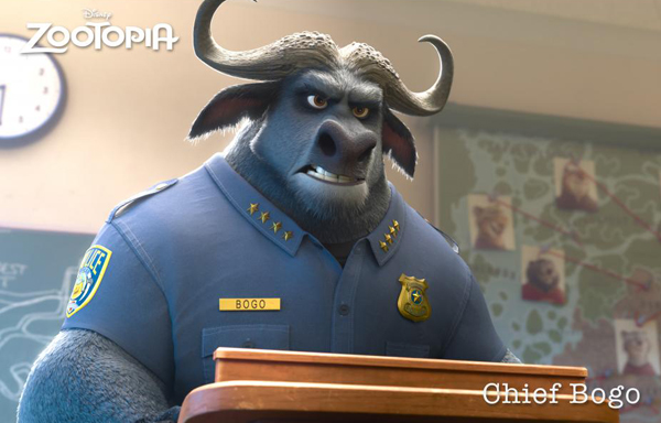 Chief Bogo voiced by Idris Elba