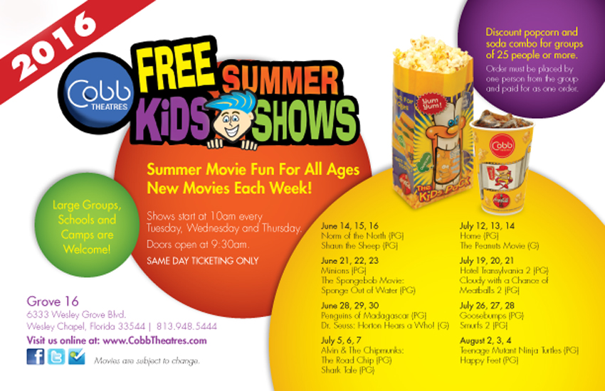 Cobb Kids Summer Shows 2016 Grove Wesley Chapel
