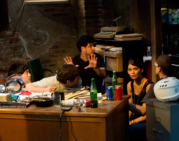 Director Dean Israelite goes over a scene with his cast in PROJECT ALMANAC