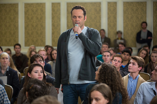 David asks a question at a meeting in DELIVERY MAN