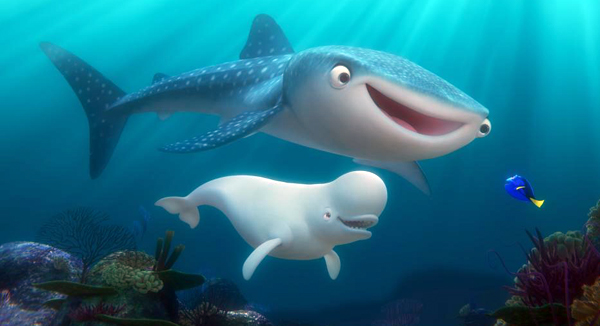 Destiny and Bailey chat with Dory in Disney/PIXAR's FINDING DORY