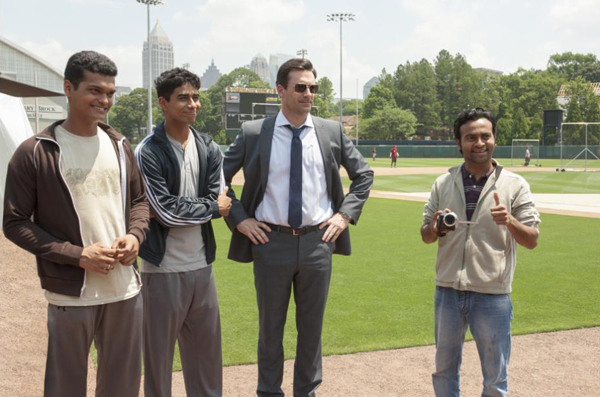 Dinesh (Madhur Mittal), Rinku (Suraj Sharma), Bernstein (John Hamm) and Amit Rohan (Pitobash)