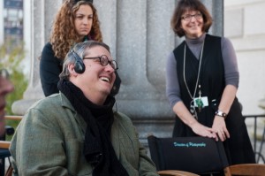 Director Adam McKay on the set of The Other Guys
