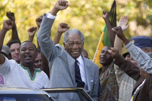 Morgan Freeman takes on the role of Nelson Mandela