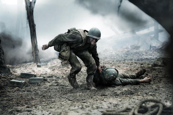 Andrew Garfield as Desmond Doss in Hacksaw Ridge