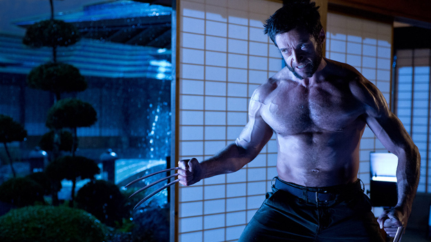 Hugh Jackman as Wolverine faces off with a Ninja