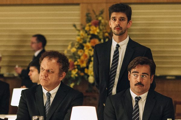 John C Reilly as lisp, Collin Farrell as David and Ben Whishaw as limp in The Lobster