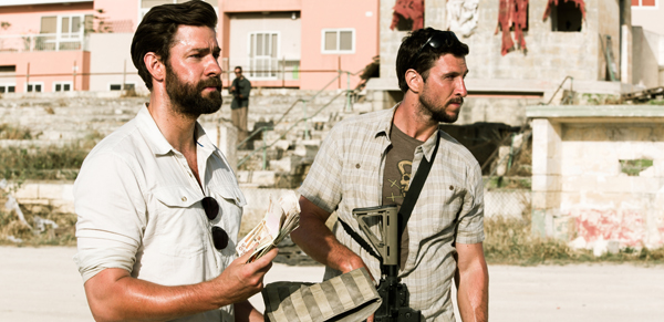 Left to right: John Krasinski plays Jack Silva and Pablo Schreiber plays Kris "Tanto" Paronto in 13 Hours: The Secret Soldiers of Benghazi from Paramount Pictures and 3 Arts Entertainment / Bay Films in theatres January 15, 2016.