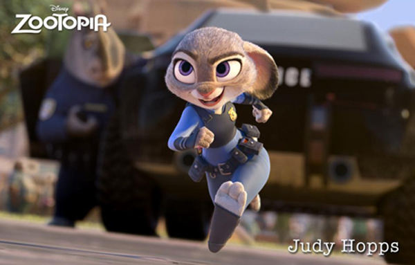 Judy Hopps voiced by Ginnifer Goodwin