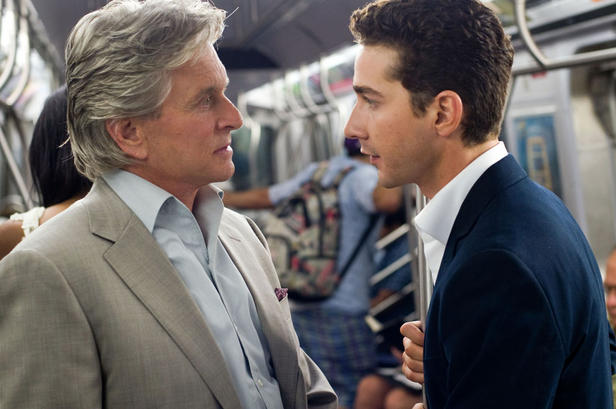 Gekko (Michael Douglas) and Jacob (Shia LaBoeuf) strike a deal