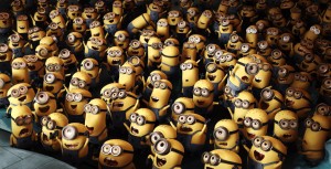 Minions in awe of Gru's plan