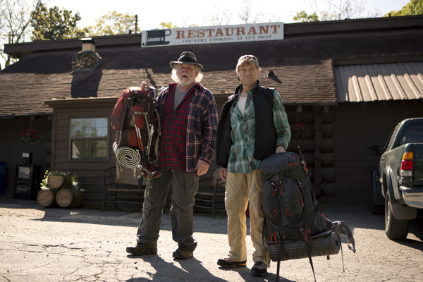 Robert Redford stars as Bill Bryson and Nick Nolte as Stephen Katz in Broad Green Pictures A WALK IN THE WOODS. Credit: Frank Masi, SMPSP / Broad Green Pictures