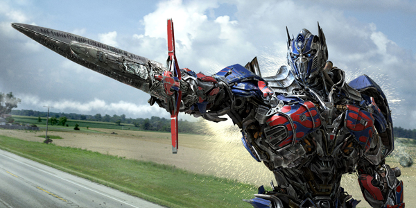 Optimus Prime brandishes his sword for an attack
