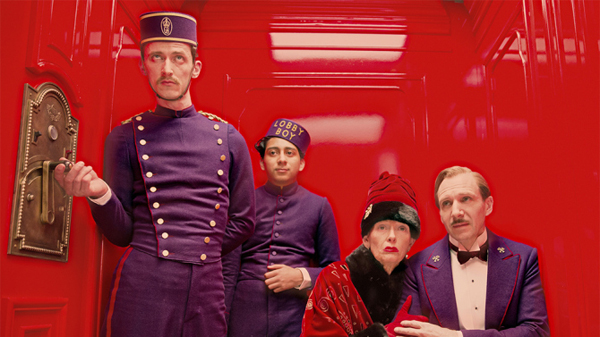Paul Schlase, Tony Revolori, Tilda Swinton, and Ralph Fiennes