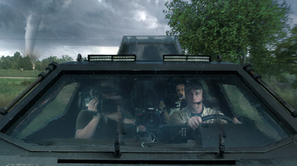 Pete (Matt Walsh) and his film crew flee the on coming super tornado
