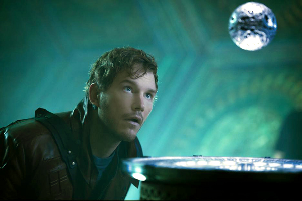 Quill (Pratt) stares at the Orb
