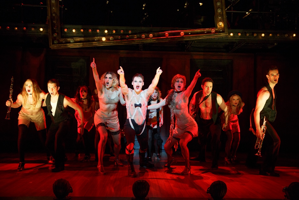 Randy Harrison as the Emcee and the 2016 National Touring cast of Roundabout Theatre Company's CABARET3. Photo by Joan Marcus.