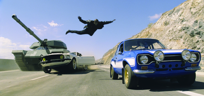 Roman (Tyrese Gibson) takes a leap in FAST & FURIOUS 6