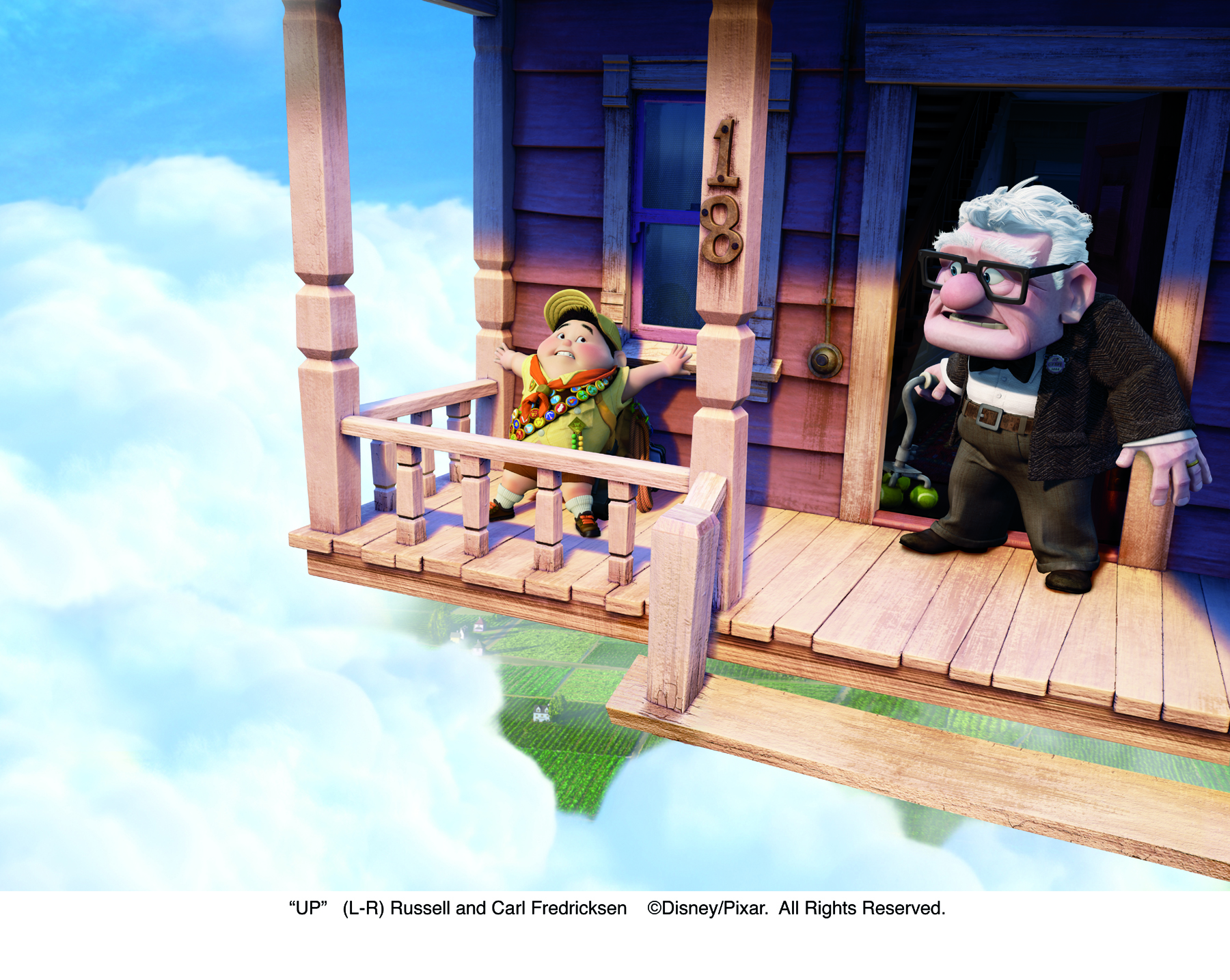 Russell takes an unexpected ride in Carl's house