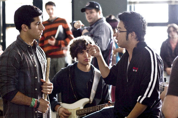 Perez getting instructions from director Tancharoen on the set