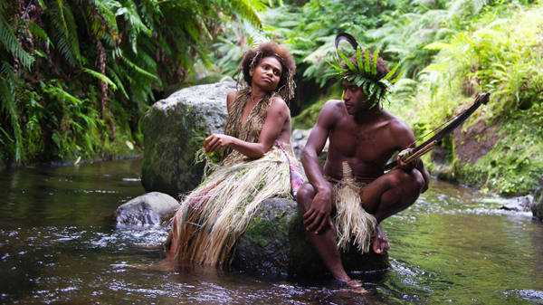 Wawa and Dain visit by a river in Tanna