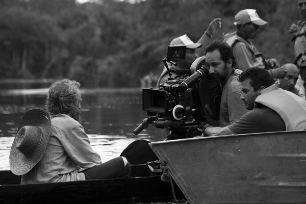 Director Ciro Guerra filming a shot for Embrace of the Serpent