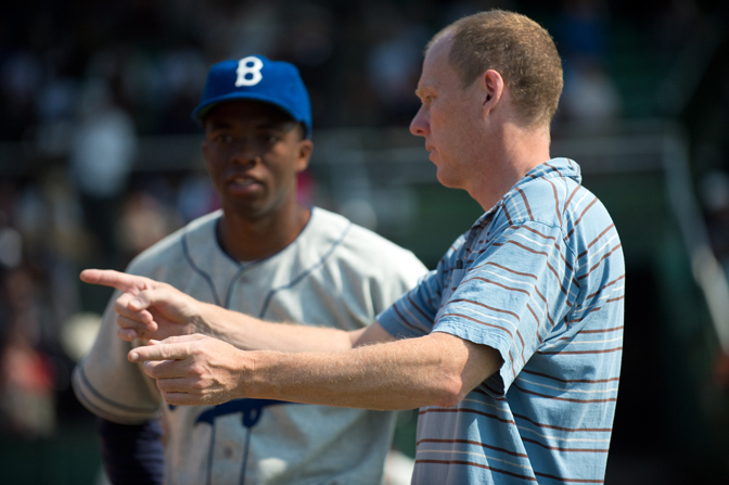 writer-director Brian Helgeland on the set of 42